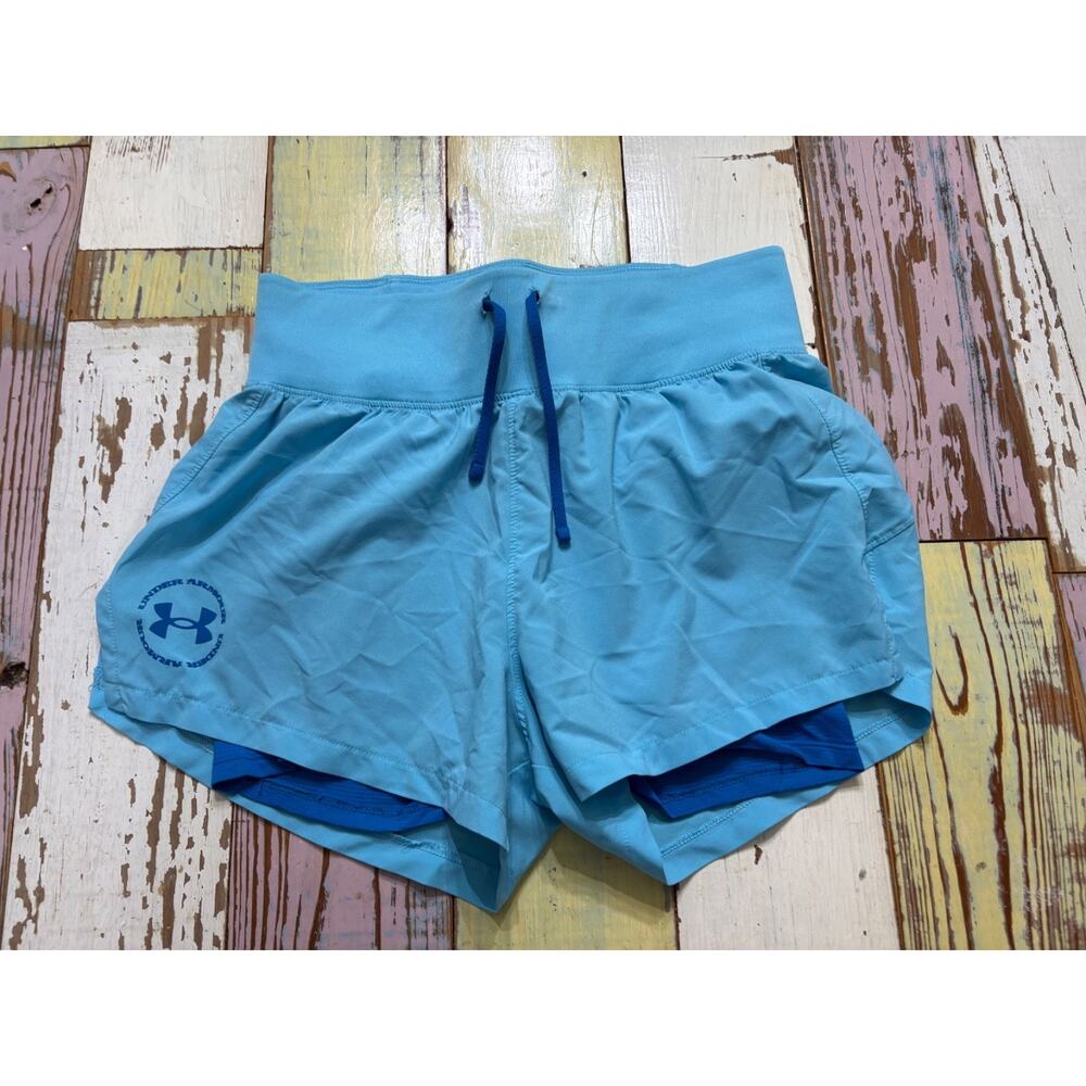 Under Armour Athletic Shorts Women Small Blue ISO-Chill